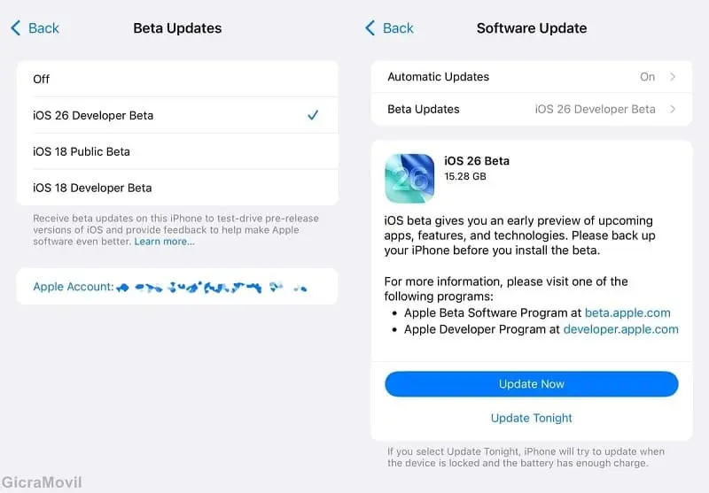 como instalar ios 26 beta iphone compatible