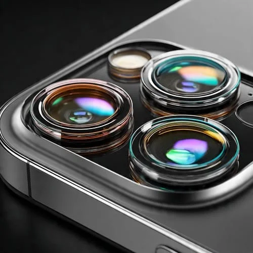 Close-up of a multi-lens smartphone camera module