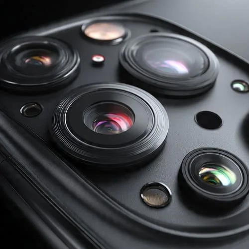 Close‑up of a multi‑lens smartphone camera module