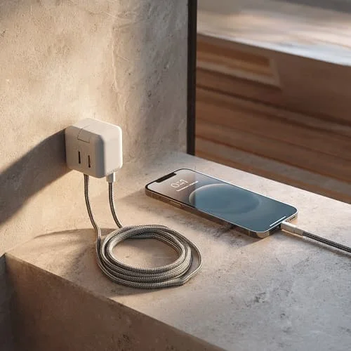 Smartphone charging via USB‑C with a compact GaN charger