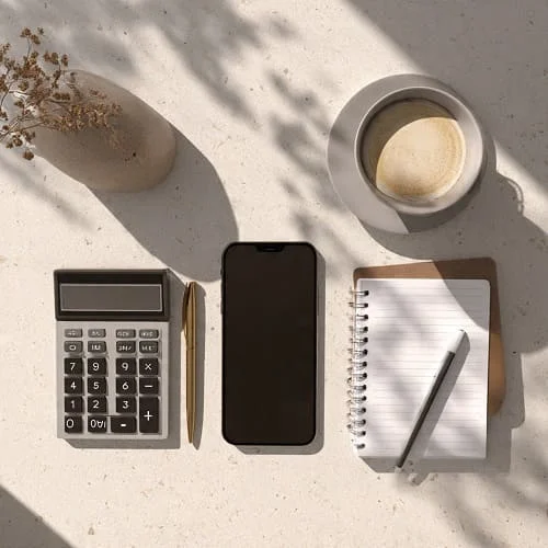 Phone with calculator and notes calculating preorder savings