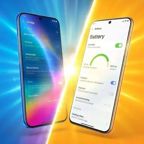 Compare displays and batteries under $200 Side-by-side comparison of screens and battery sizes on budget phones