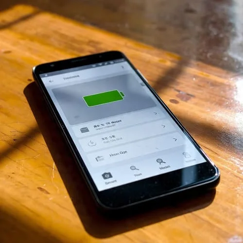 Android phone displaying Battery usage in Settings