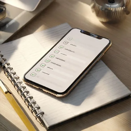 Quick iPhone Security Check iPhone next to a quick security checklist