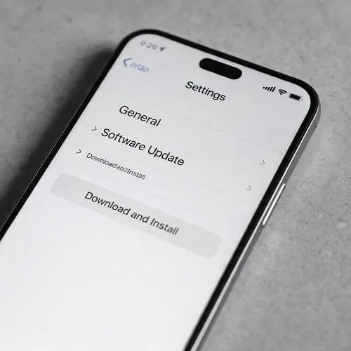 iPhone Settings showing Software Update screen in English (Canada)