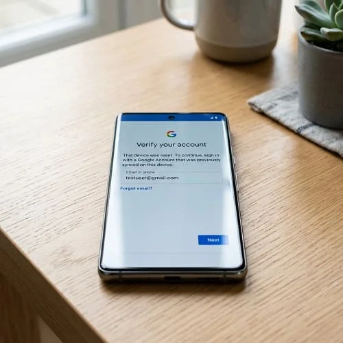 Android phone asking for Google account verification after factory reset