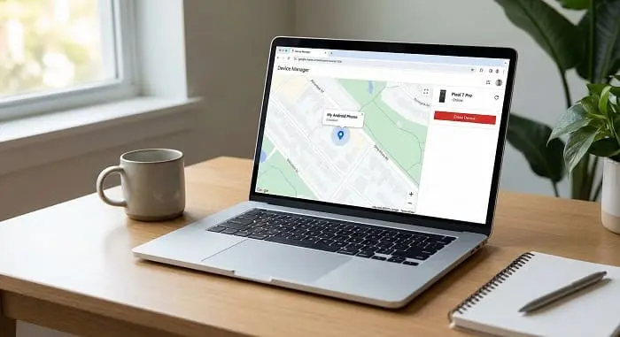 Using Google Find My Device to erase a locked Android phone remotely