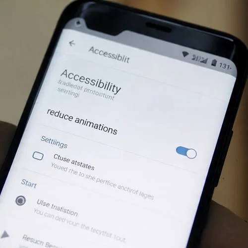 Android Accessibility setting showing Reduce animations to make the phone feel faster