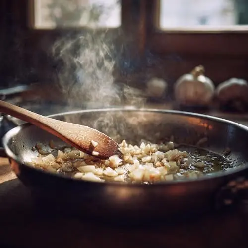 Skillet sauté with olive oil and aromatics as a butter substitute